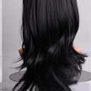Long Wavy Wig Red Green Purple Pink Black Blue Sliver Gray Blonde Brown 70 Cm Synthetic Hair Wigs black 28inches
