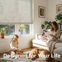 LazBlinds Cordless Bamboo Blinds, Easy Install Roller Shades for Windows, Hook-On Light Filtering Bamboo Shades for Interior Indoor Windows, 27" W x 48" H, Star-Off White