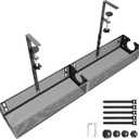 Under Desk Cable Management Tray - Fits up to 1.77" Thick Desks, No-Drill Clamp-on Wire Organizer, Reversible Inward/Outward Install, Heavy Duty Metal Power Strip Holder for Home Office & Gaming Desk (26.4, Black)