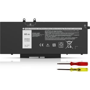 New 68Wh 3HWPP Laptop Battery Replacement for Dell Latitude 5410 5401 5510 5501 5511 5411 Precision 3541 3551 Inspiron 17 7500/7506 2-in-1 Inspiron 7706 2-in-1 Fits 10X1J N2NLL 1VY7F 451-BCMN 15.2V