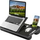 LAPGEAR Ergo Pro Lap Desk with 20 Adjustable Angles, Mouse Pad, and Phone Holder - Black - Fits up to 15.6 Inch Laptops and Most Tablets - Style No. 49408