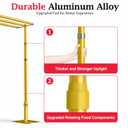 EMART Backdrop Stand Heavy Duty 12x10Ft,Three Crossbar Pipe and Drape Photo Background Support Kit, Adjustable Metal Frame with Flat Base for Wedding Birthday Party Decorations-Gold