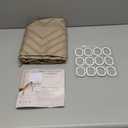 Boho Farmhouse Shower Curtain Woven Fabric Khaki Shower Curtain, 72 x 72 Tufted Chevron Textured Striped Modern Farmhouse Minimalist Shower Curtain for Bathroom