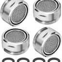 Litoexpe 15/16 Inch Faucet Aerator 4 PCS, Kitchen Sink Aerator Replacement Parts, Sink Faucet Male Thread Faucet Filter with Brass Shell and Gasket for Bathroom