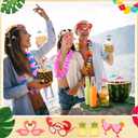 116 Pcs Pool Beach Party Favors Summer Luau Party Decorations Hawaiian Leis Novelty Sunglasses with Palm Leaves Hibiscus Flower for Summer Beach Birthday Supplies