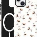 Magnetic Case for iPhone 14 Plus, Compatible with MagSafe, Cute White Aesthetic Martini Glasses Magnetic Soft TPU and Hard PC Shockproof Protective Phone Cover for Women Girls