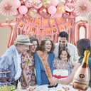 70th Birthday Decorations for Women, Rose Gold 70th Birthday Decorations, 70 Sash and Crown, Banner, Fringe Curtains, Hanging Paper Fans, 70 Year Old Party Supplies Set