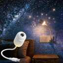 Galaxy Starry Sky Night Light Projector, 2-in-1 Portable with 12 Projection Films, 360 Adjustable Brightness Control EyeCaring LED Night Light for Kids Adults Bedroom Home Ceiling Car Decor Gift
