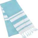 GLAMBURG Peshtemal Turkish Towel Cotton Oversized Beach Towels 36x71 Set of 6 for Adults, Soft Durable Absorbent Extra Large Bath Sheet Hammam - Aqua Blue