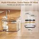 PETTEN Glass Cat Water Fountain, Ultra Quiet Automatic Pet Water Fountain for Cats, Easy Clean & Hygienic, No Plastic, Filtered Circulating Drinking Fountain for Indoor Cats (78oz/2.5L)