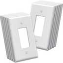 BESTTEN 10 Pack 1-Gang Oversize Decor Wall Plate, Jumbo Unbreakable Polycarbonate Decorator Receptacle Outlet Cover and Oversized Switch Plate, White, ETL listed
