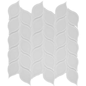 5 Sheets Ivy Glass Mosaic,Leaf Tile Mosaic for Kitchen Backsplash,Leaf Shape Mosaic for Home Décor