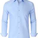 Mens Grade 3.5 Wrinkle-Resistant Dress Shirts Men's Long Sleeve Button Down Work Shirt for Men 2XL