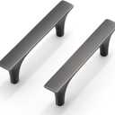 HESTIA HARDWARE 10 Pack Handles for Cabinets and Drawers | 3 Inch (76mm) Center to Center Antique Silver | Kitchen Pewter Cabinet Hardware, Drawer Pulls and Dresser Handles (Z15.3in.10.B)