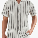 Alex Vando Mens Summer Shirts See Through Sheer Lace Casual Short Sleeve Button Down size M