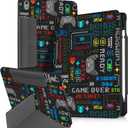 for iPad A16 Case/10th Generation Case - 10.9 Inch 2022 Tablet Cover with Pen Holder for Women Boys Girls Men Cute Cartoon Cool Funny Funda for iPad 11th 11 Inch 2025, Game (Black Game Handle)