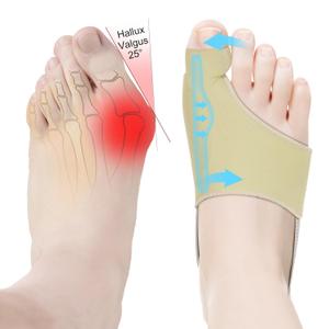 2PCS Bunion Corrector for Women & Men Big Toe Straightener - Bunions Correction Tool for - Bunion Splint with Soft Pads - Hallux Valgus Pain Relief, Breathable Fabric for Day & Night Wear (1, Beige)