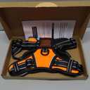 PHOEPET No Pull Dog Harness Medium Reflective Front Clip Vest with Handle,Adjustable 2 Metal Rings 3 Buckles,[Easy to Put on & Take Off](M, Orange)