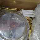 BESTVIP 700PCS Clear Gold Disposable Dinnerware Set for 100 Guests, Plastic Plates for Party, Wedding, Christmas, Include: 200 Plastic Plates, 100 Gold Silverware, 100 Cups, 100 Napkins