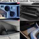 Center Console Liner for Subaru Crosstrek Accessories 2024 2025 2026, for Impreza Cup Holder Mat, Coaster Trim, Non-Slip Dust Interior, Door Slot Pad, Rubber Decoration Insert (20pcs, Black)