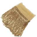 10 Yards Sparkly Sequined Tassel Ribbon Sequins Fringe Trim Spangle Paillette Lace Fabric for Upholstery Sewing Curtain Pillow Home Decor Party Dress Stage Costume Embellishment (Gold)