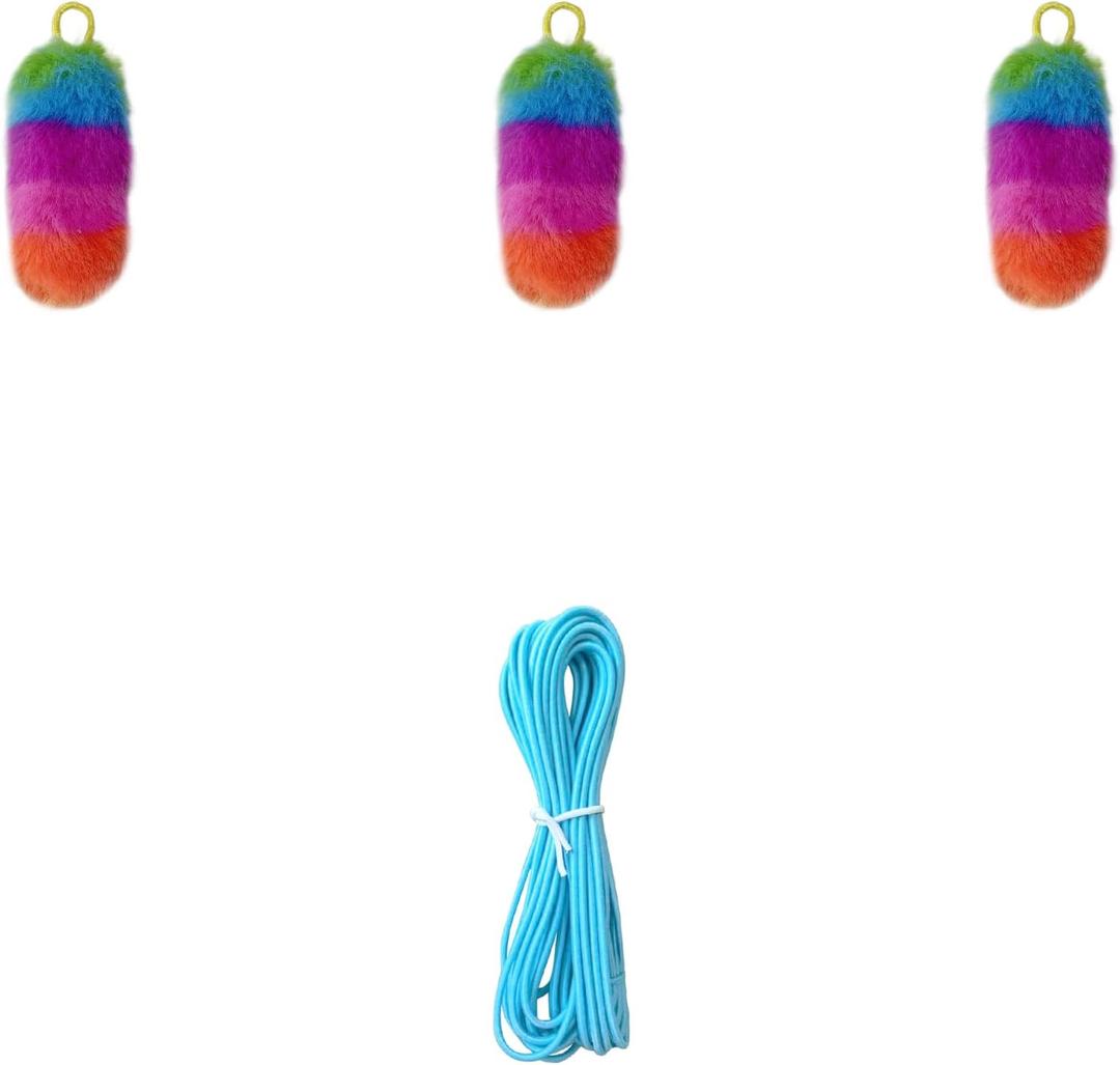 Interactive Cat Toy Accessories Kit  Replacement Plush & Rope Attachments for Indoor Cats, Compatible with Automatic Cat Chase Toy
