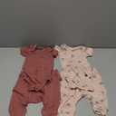 Modern Moments by Gerber Baby Girls' Bodysuit and Pant Set, Pink Roses, 0-3 Months