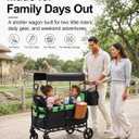 2-in-1 Wagon Stroller for Two Kids – Foldable Push & Pull All‑Terrain Wagon with Canopy, 5‑Point Harnesses,Removable Snack Tray,Storage Bag, Lightweight, Compact Trunk-Friendly Fold – Green