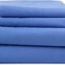 3 Piece Twin Sheets Set | Twin Bed Sheets Set  Light Weight, Soft Breathable Sheets | Brushed Cotton Rich Blend | Secure-Fit, Wrinkle Resistant, Durable, Easy Care Bed Sheets | Comfy Sheets | Blue