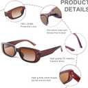 JASPIN Rectangle Sunglasses for Women Men Trendy Y2k Retro 90s Sun Glasses UV Protection Cool Square Frame (Brown)
