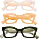 AQWANO Stylish Blue Light Reading Glasses for Women, Fashion Square Cat Eye Design Computer Readers Eyeglasses (2.50 x, 3 Pack-c2c3c4)