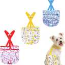 Female Dog Diapers 3 Pack Washable Dog Diapers Female Dog Diaper that Stay on Dog Diaper Female with Suspenders Reusable Doggie Diapers for Incontinence and Puppy Training(XS for Puppies)