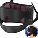 Travel Pillows for Airplanes with Sleep Eye Mask, Chin Strap, Airplane Pillow for Long Flights, Car Road Trip, 360 Headrest, Stop Bobblehead, FSA HSA Eligible, Red