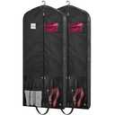 BH7STAR 54" Garment Bags for Travel, 2 Pack Dress Bag for Hanging Clothes Storage with Pockets and Clear Window, 4" Dress Storage Bag for Long Coat, Jacket, Sweater, Shirts, Suits