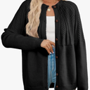 Dokotoo Cardigan Sweaters for Women 2025 Fall Outfits Long Sleeve Crochet Knit Sweaters Size Small, Black 