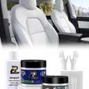 White Leather Recoloring Balm for Tesla,8PCS Leather Scratch & Color Restorer for Model Y/3/S/X  Fix Tears, Scuffs & Worn Areas, DIY Interior Restoration Kit (White)