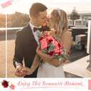 Zeyune 12 Bunches Wedding Bridesmaids Bouquets 144 Heads 7 Inch Artificial Rose Bouquets Silk Fake Flower Bulk with Stems for Valentine's Day Wedding Bridal Shower Home Party Decor(Rose Red)