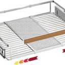 1 Pack Expandable Pull Out Cabinet OrganizerSide Mounting 23.2~39.99"x22.5"Cabinet Pull Out Shelves, Expandable Slide Out Spice Rack for Kitchen Bathroom Office