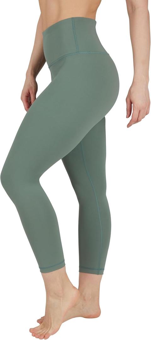 90 Degree By Reflex Womens High Waisted Leggings Capri Workout Yoga Pants (Bay Leaf) XS