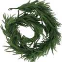 Norfolk Pine Wreath 1 PC Christmas Norfolk Pine Garland Real Touch Artificial Greenery Wreath Bulk for Holiday Fireplace Table for Home Decor (6ft)