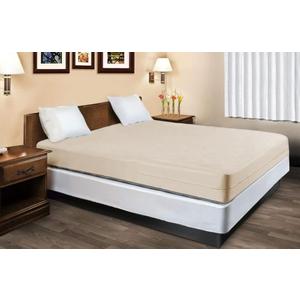 100% Natural Cotton Fleetwood Cotton Mattress Cover, Zips Around The Mattress (Beige, King)