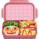 Wheat Straw Lunch Box Kids, Leakproof Bento Box Adult, BPA-Free Lunch Containers for Women & Men with 3 Compartments Microwave Safe (Muted Red, 5.5 Cup)