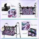 ZHCHG Walker Bag with Cup Holder, Walker Accessories for Seniors Detachable, Foldable Walker Basket with Big Capacity, Best Gift- Purple (Not Fit Rollator Walkers)