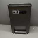 simplehuman 45 Liter / 12 Gallon Rectangular Kitchen Step Trash Can with Soft-Close Lid, Grey Plastic (Gray)