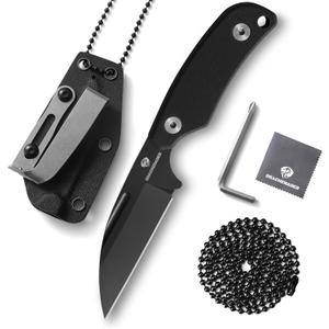 Neck knife Full Tang Knife with D2 Steel Blade, G10 Handle, Ergonomic Design for EDC, Camping, Hiking, and Survival
