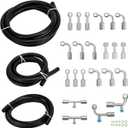 25PCS Air Conditioning Hose & Fitting Kit, Universal Air Conditioning Extended Length Hoses Includes 6.5ft #6#8#10 AC Hoses and #6#8#10 AC Fittings