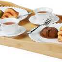 GOBAM Bamboo Extra Large Ottoman Tray, 26 x 15 inches - Wooden Tray for Dining Table & Parties, Serving Tray with Handles for Food, Cheese, Snacks, Tea, Coffee & Wine