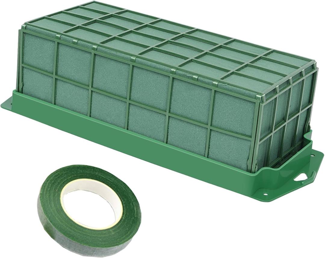 YOMUME Floral Foam Cage 1 Piece, Dry and Wet Floral Foam for Fresh Flower Arrangement and Artificial Flowers, Wedding Holiday Decorations