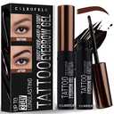 Cilrofelr Tattoo Peel Off Eyebrow Gel, Easy Tattoo Brow Peel Off Gel, Last Up to 3 Days, Waterproof, Transfer-proof, For Fuller & Defined Looking Brows, Warm Brown (2 Pack)