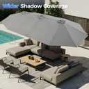 SUPERJARE 13FT Outdoor Patio Umbrella with Base Included, Double Sided Pool Umbrellas with Fade Resistant Canopy, Large Table Umbrella for Deck, Market, Backyard - Gray